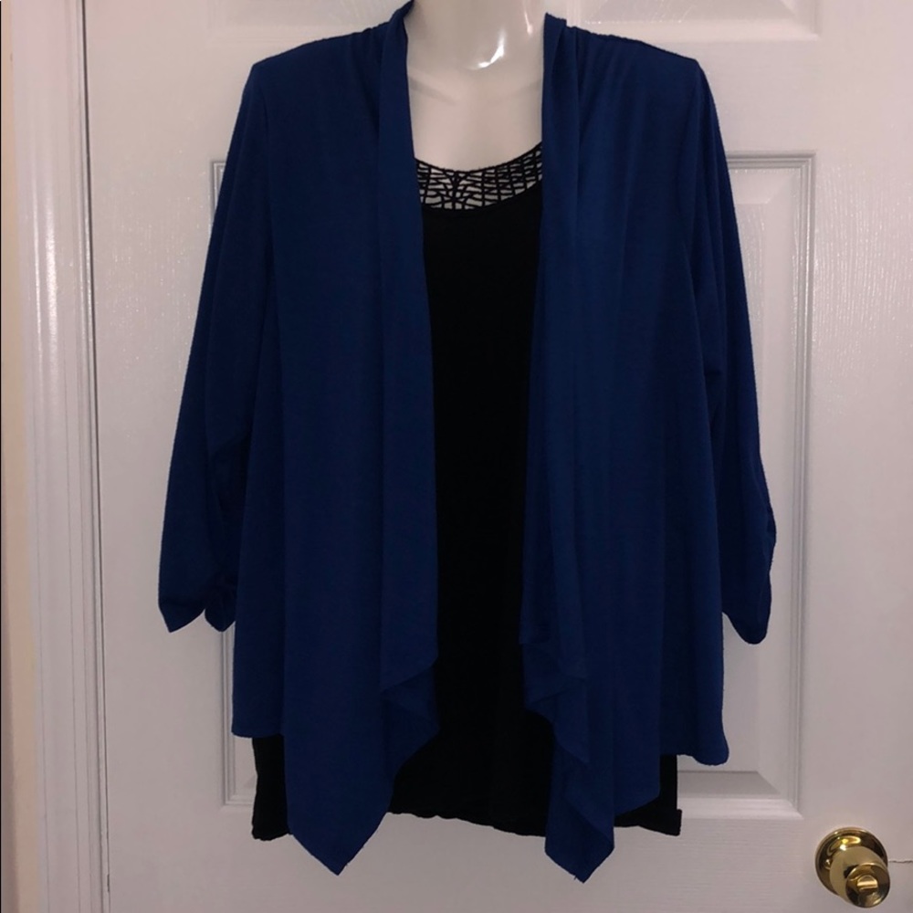 Gorgeous Blue Cardigan with Lace Back
